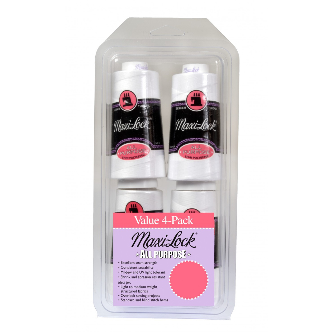 Maxi Lock Serger Thread Set - White - 4 pack