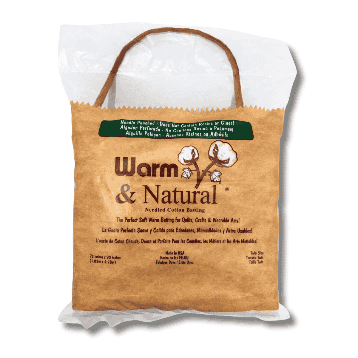 Warm & Natural Batting - Twin Size - 72" x 90"