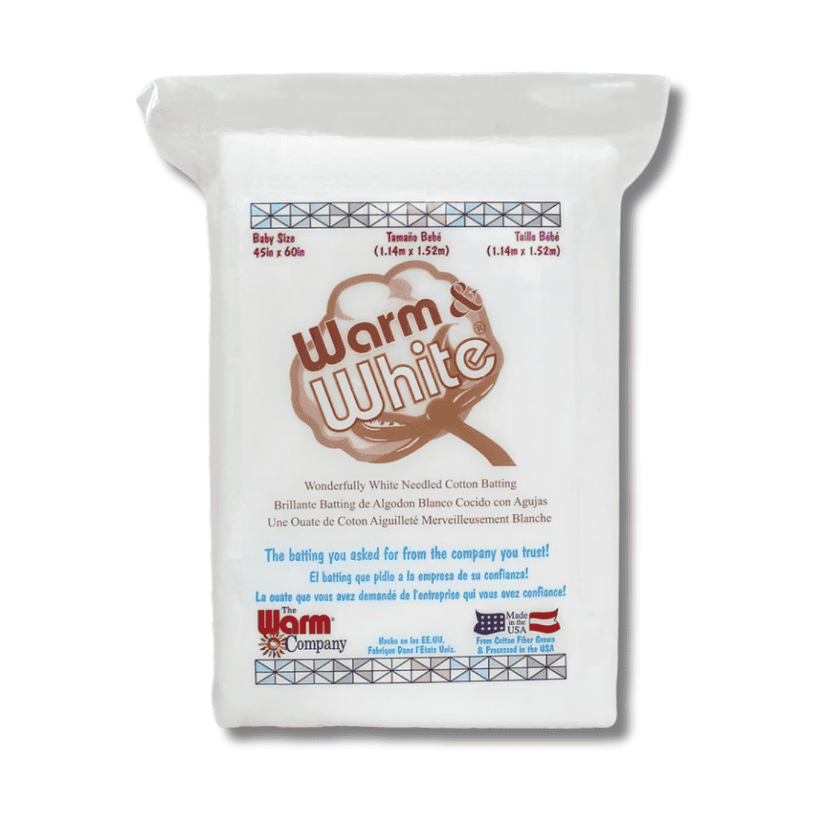 Warm & White Batting - Baby Size  - 45" x 60"