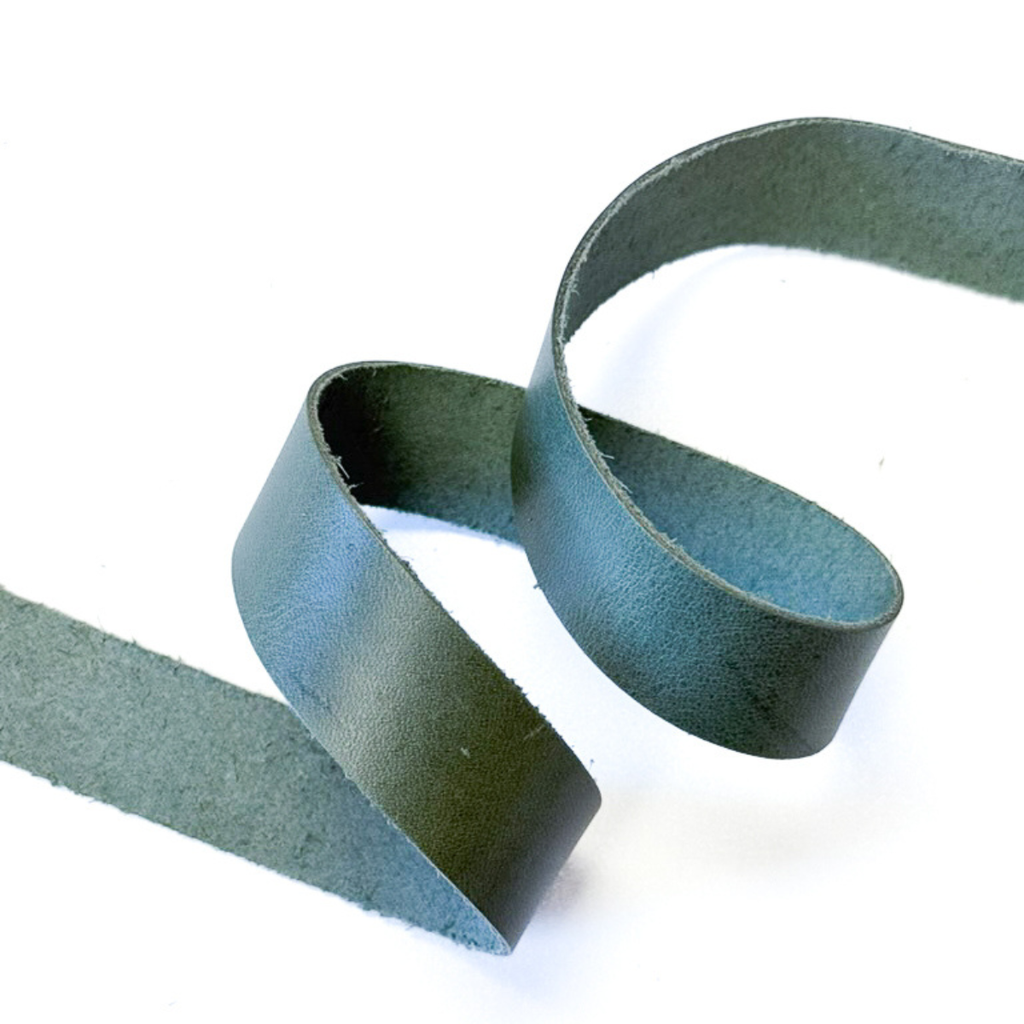Leather Strapping 1" - Jade