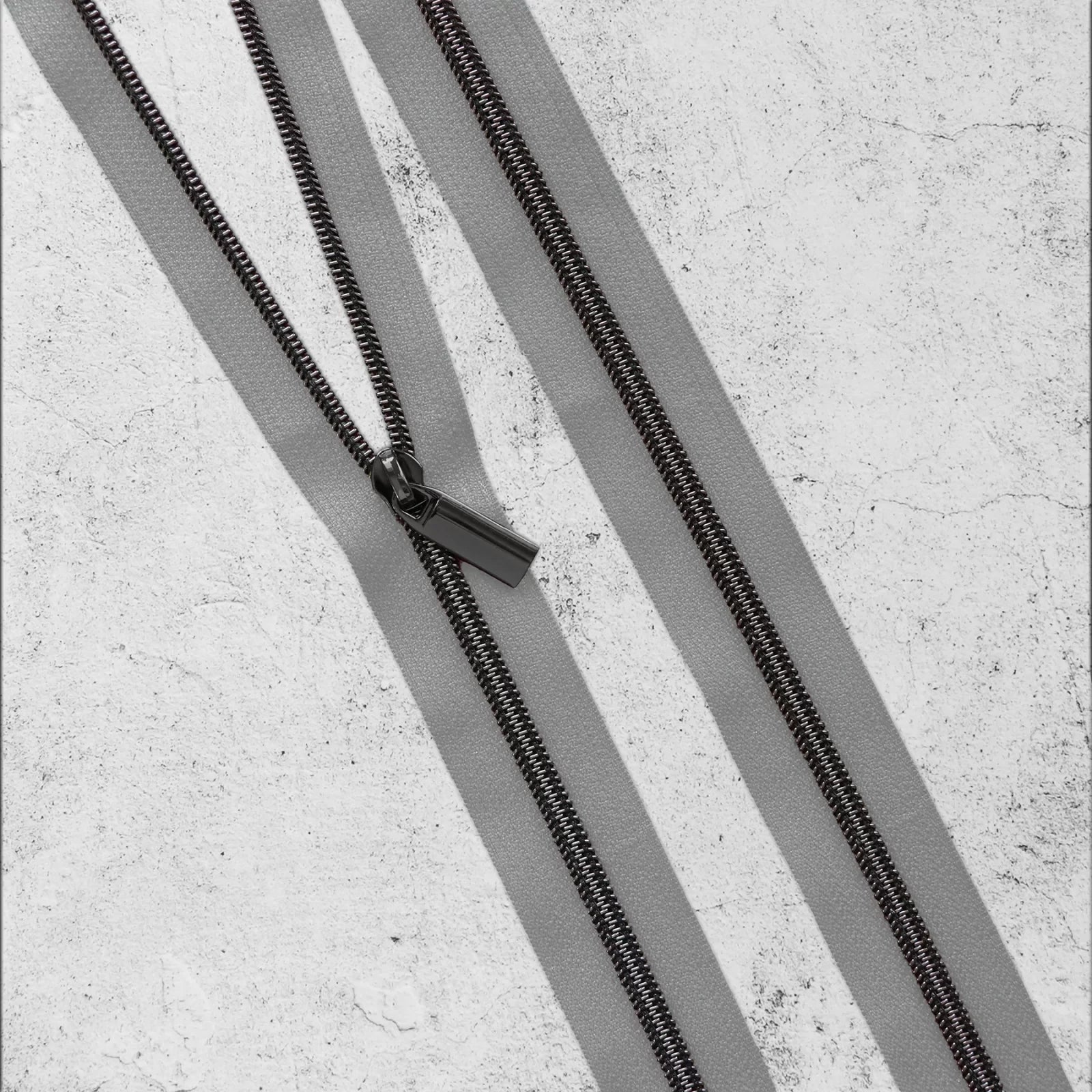 Sallie Tomato -  #5 Nylon Zipper By the Yard - Gray/Gunmetal