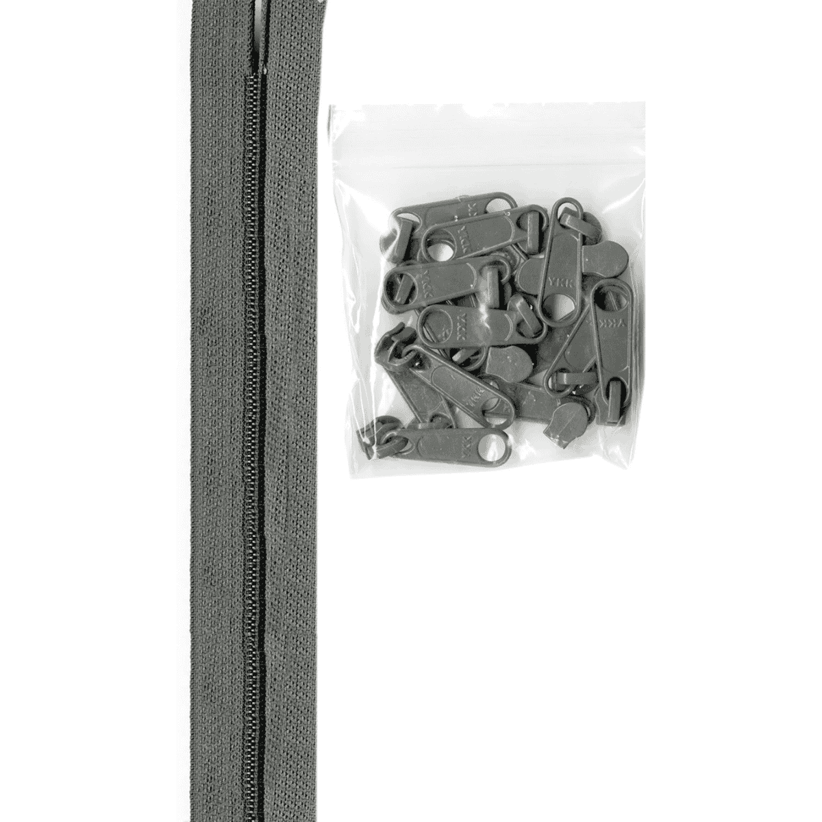 Zippers by the Yard-Pewter