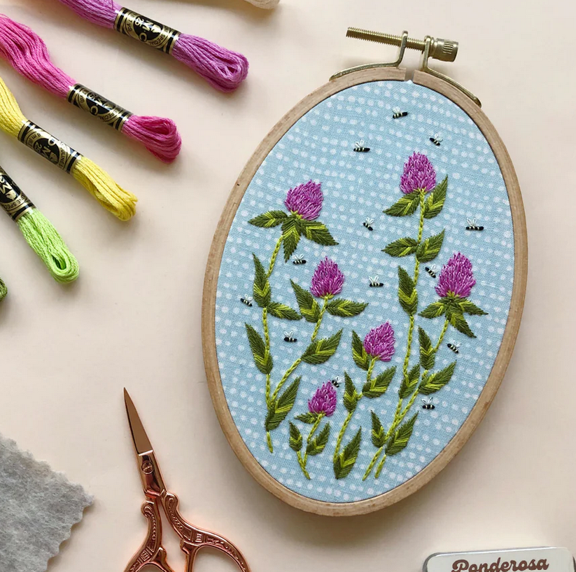 Bees Among Clover Embroidery Kit 