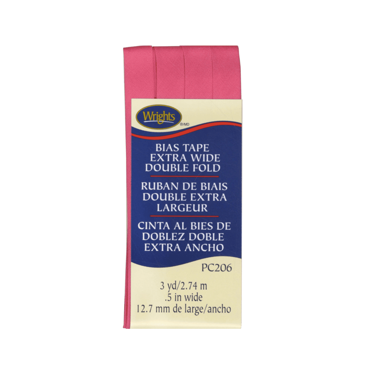 1/2" Extra Wide Double Fold Bias Tape - 3yds - Berry Sorbet