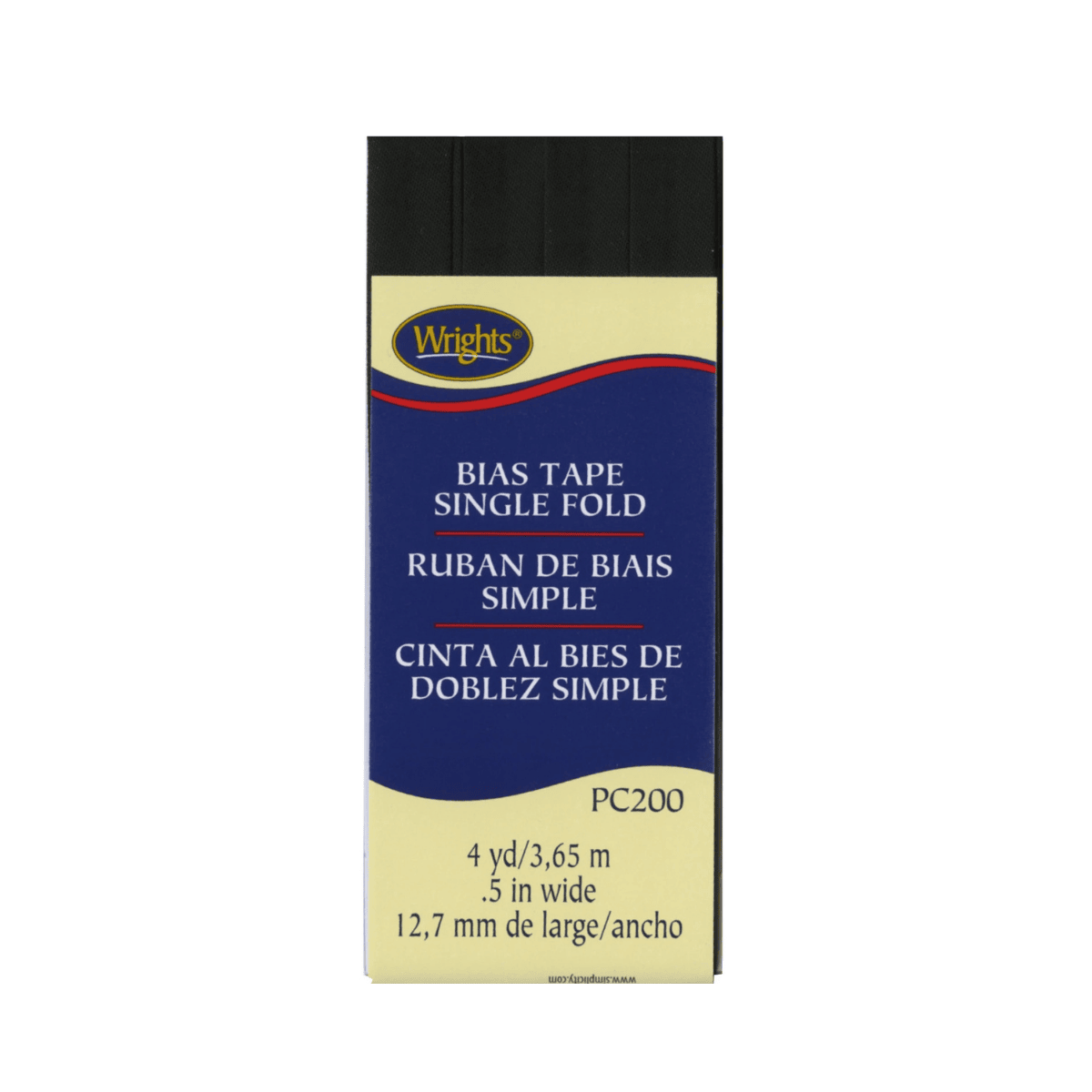 Single Fold Bias Tape Black