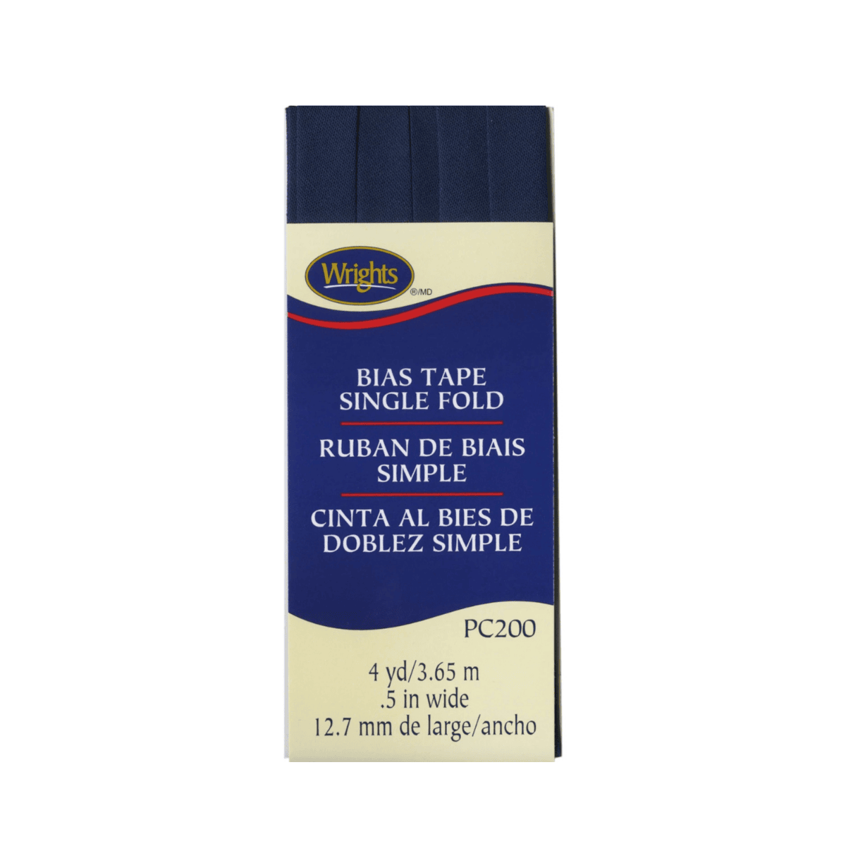 1/2" Single Fold Bias Tape - 4 yds - Navy