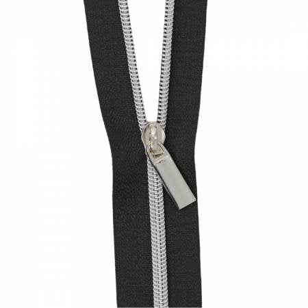 Sallie Tomato - #5 Nylon Zipper By the Yard - Black/Nickel