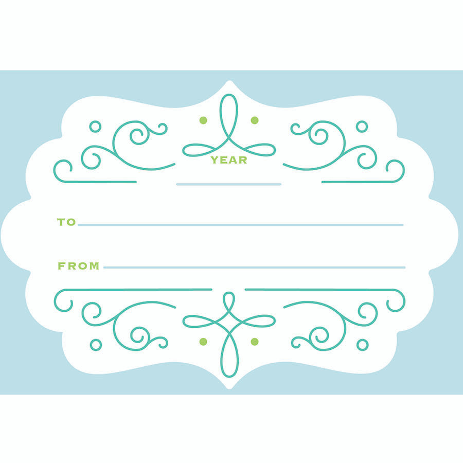 Designer Iron-On Quilt Label - Blue