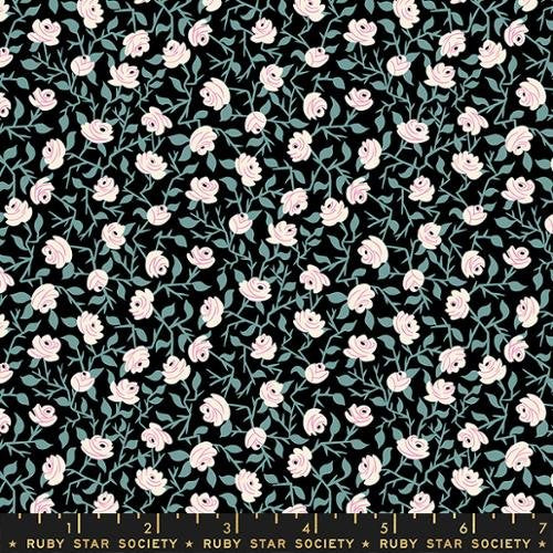 One Yard Cuts- Tiny Frights - Brambling Rose - Black