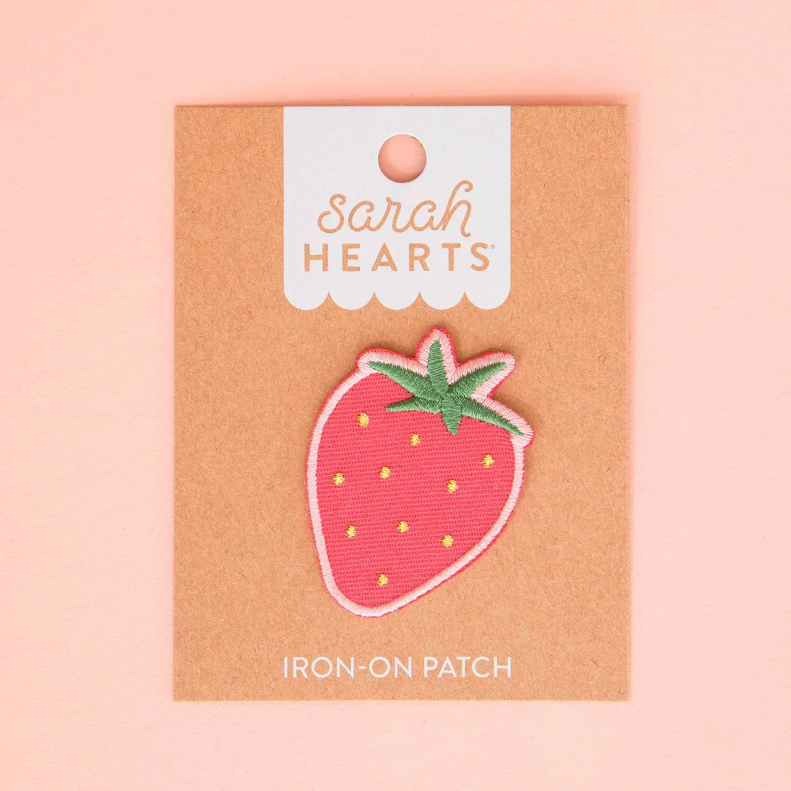 Sarah Hearts - Iron-On Patch - Strawberry