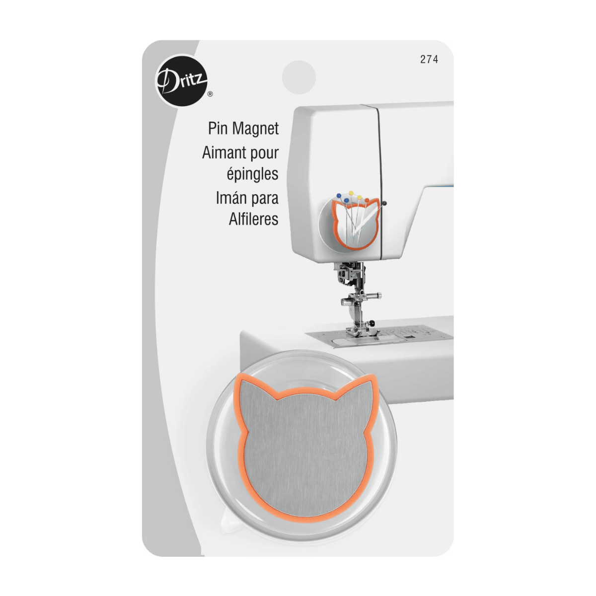 Cat Pin Magnet - Coral