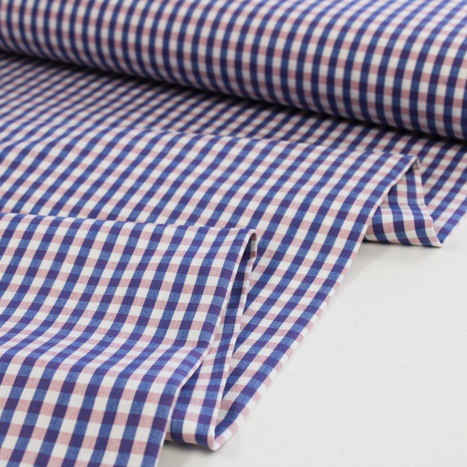 Half Yard Cuts - Cotton Canvas - Red + Royal Plaid