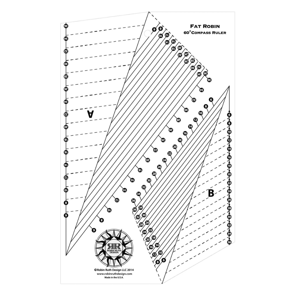 Fat Robin 16-Point Mariner's Compass Book and Ruler Combo