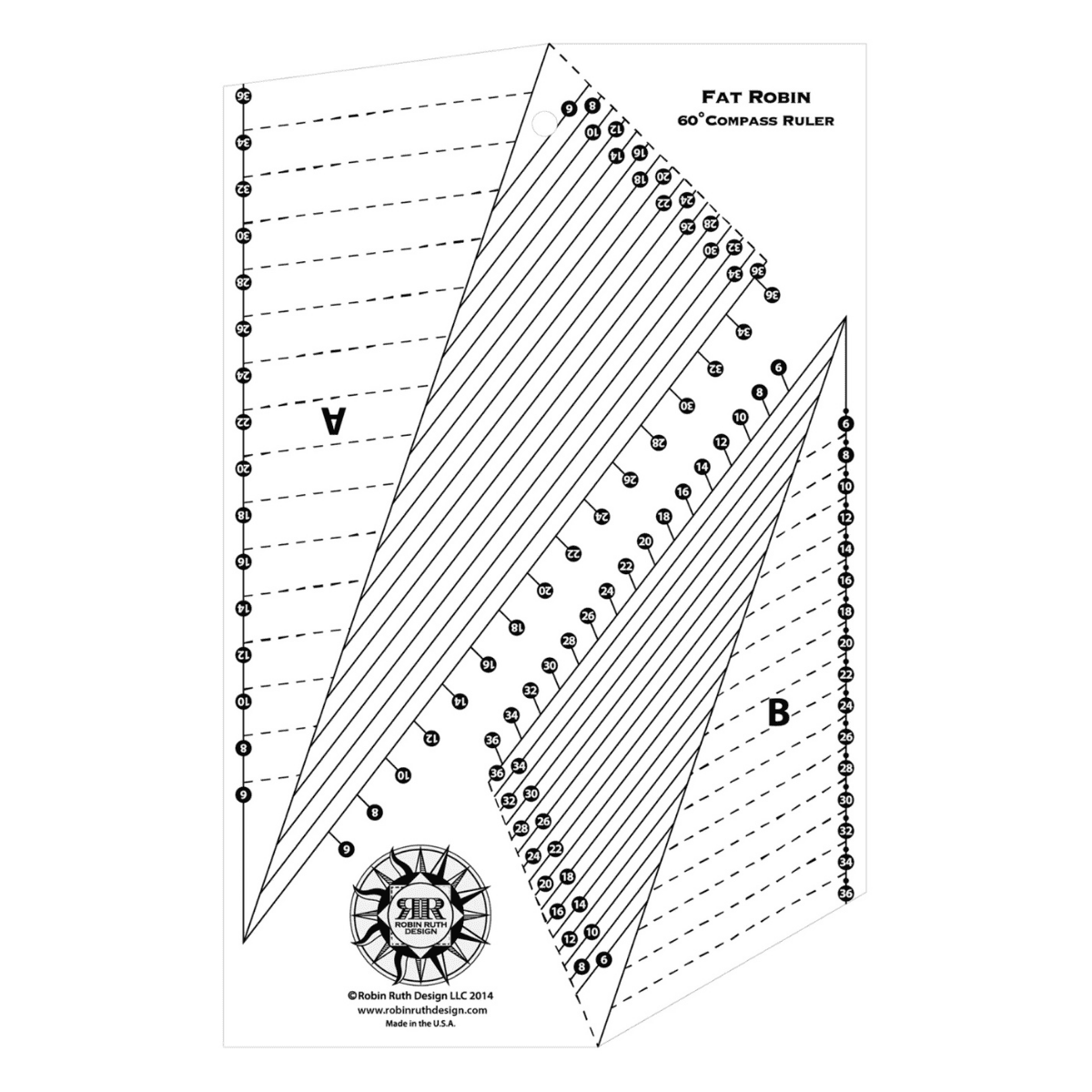 Fat Robin 16-Point Mariner's Compass Book and Ruler Combo