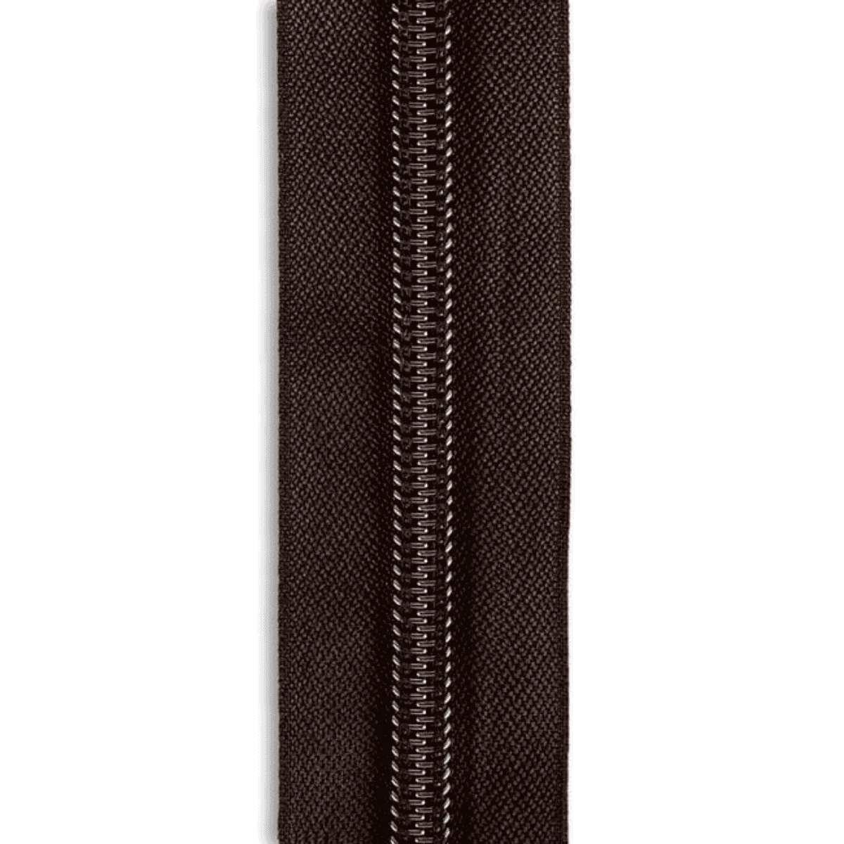 #5 Metallic Nylon Zipper By the Yard - Dark Brown