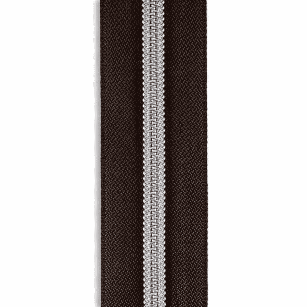 #5 Metallic Nylon Zipper By the Yard - Dark Brown