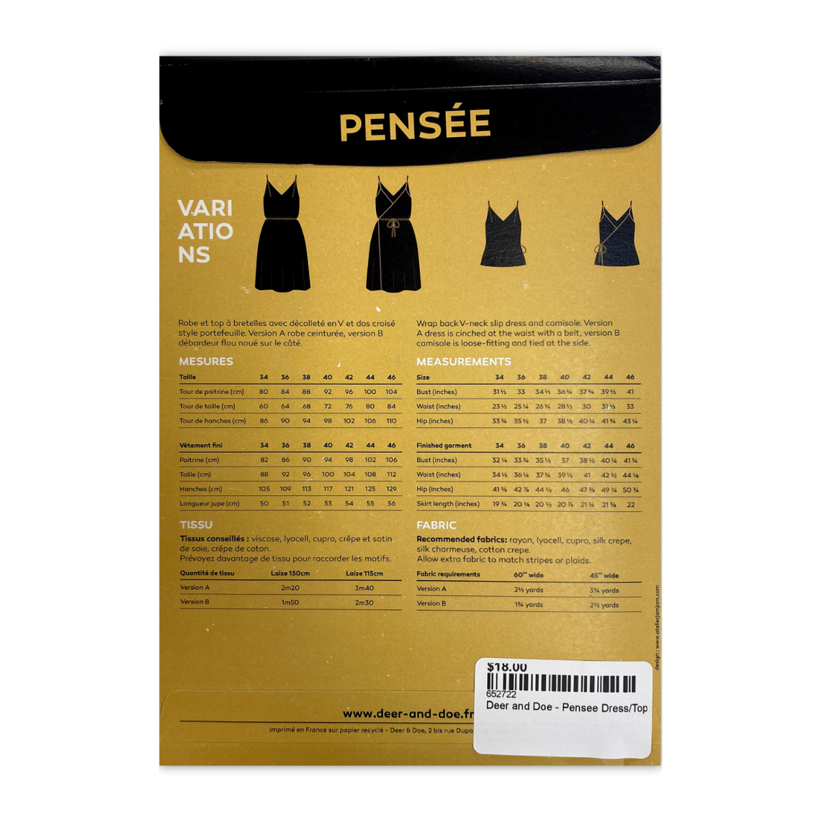 Deer and Doe - Pensee Dress/Top