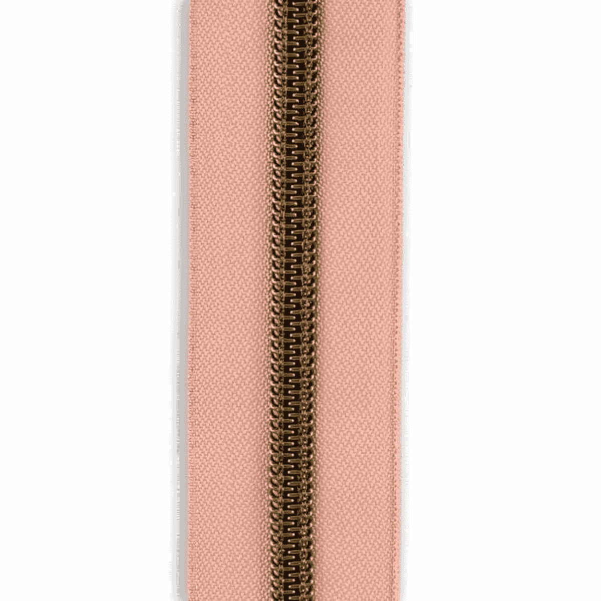 #5 Nickel Metallic Nylon Zipper By the Yard - Dusty Rose