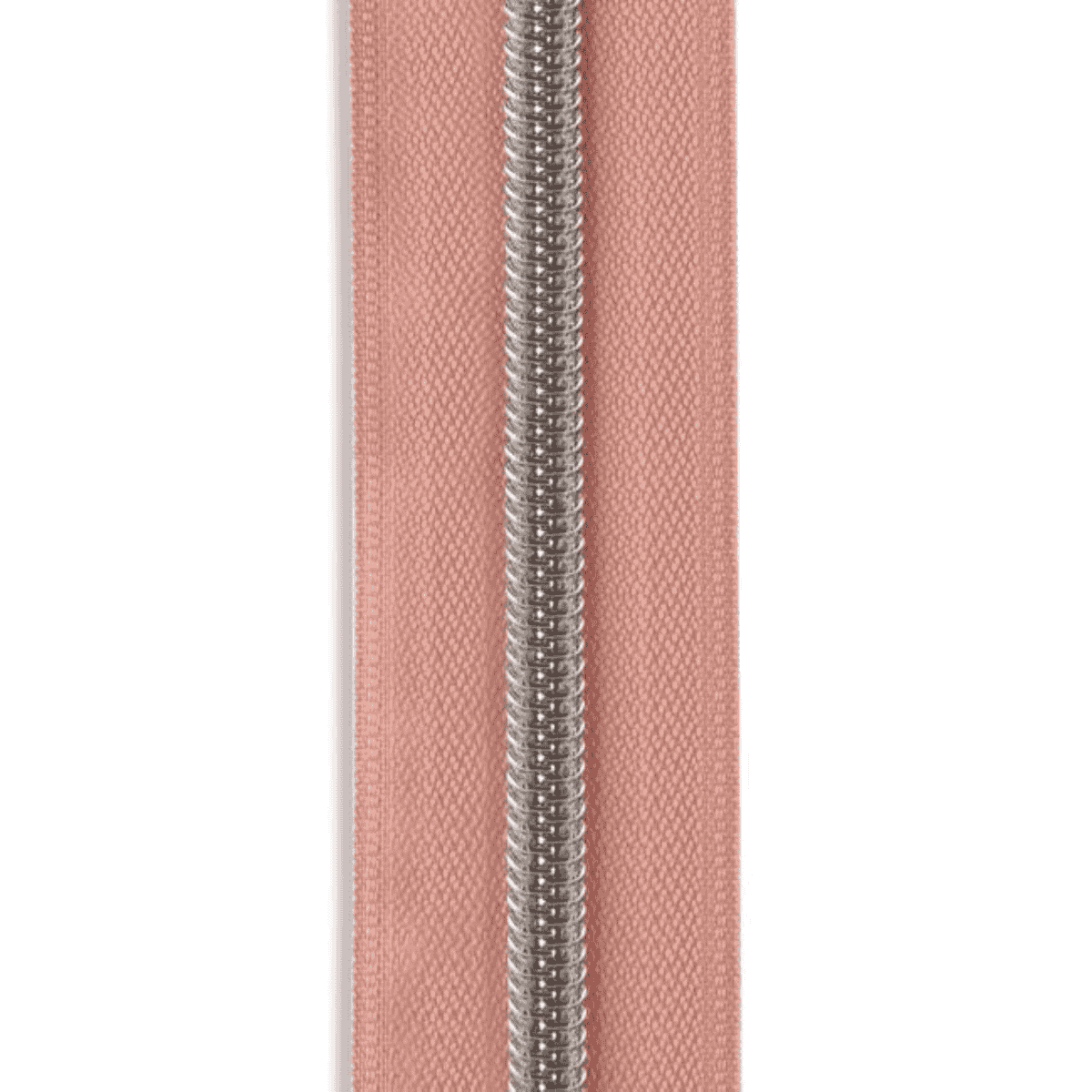 #5 Nickel Metallic Nylon Zipper By the Yard - Dusty Rose