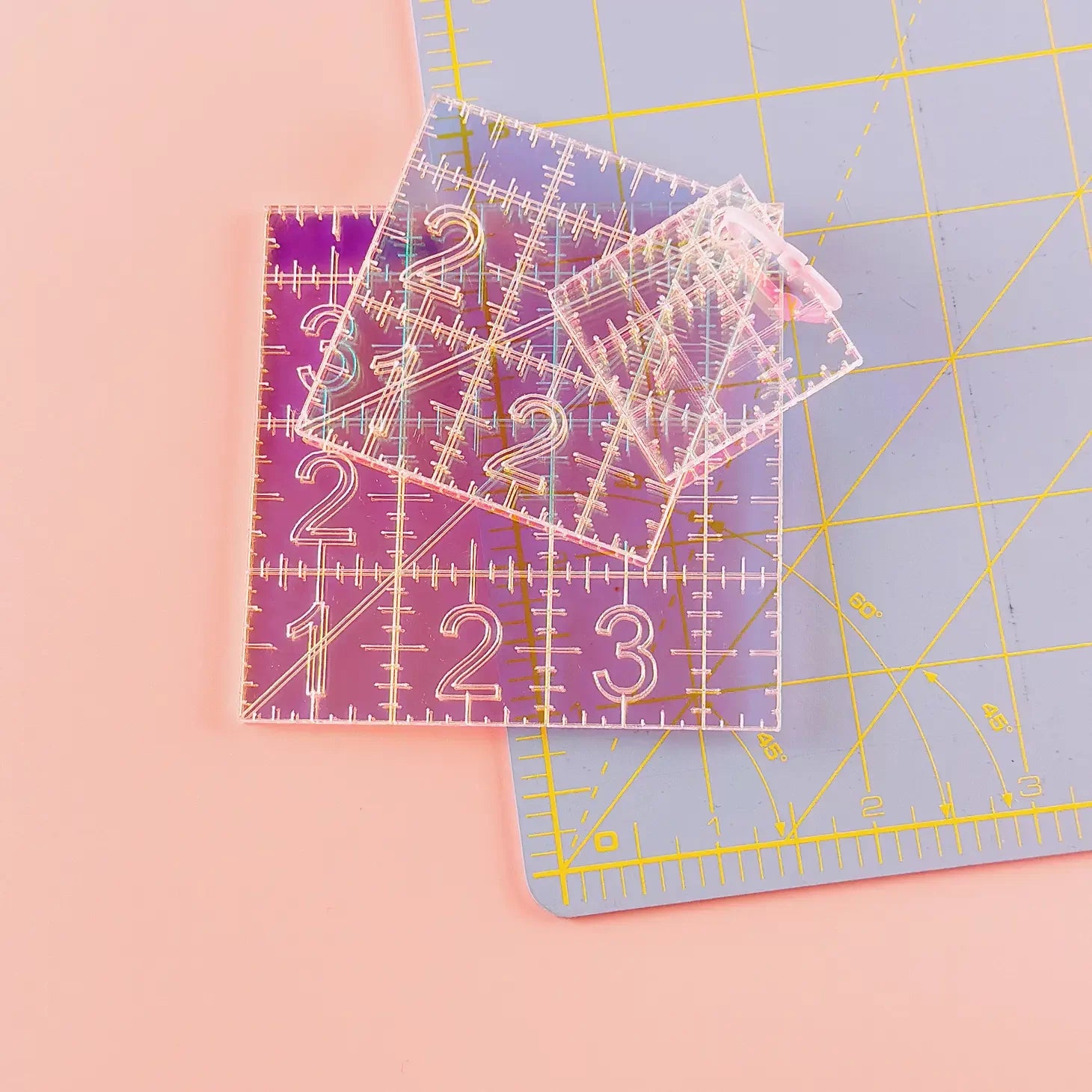 Whipstitch Handmade - Mini Squares Iridescent Ruler Set