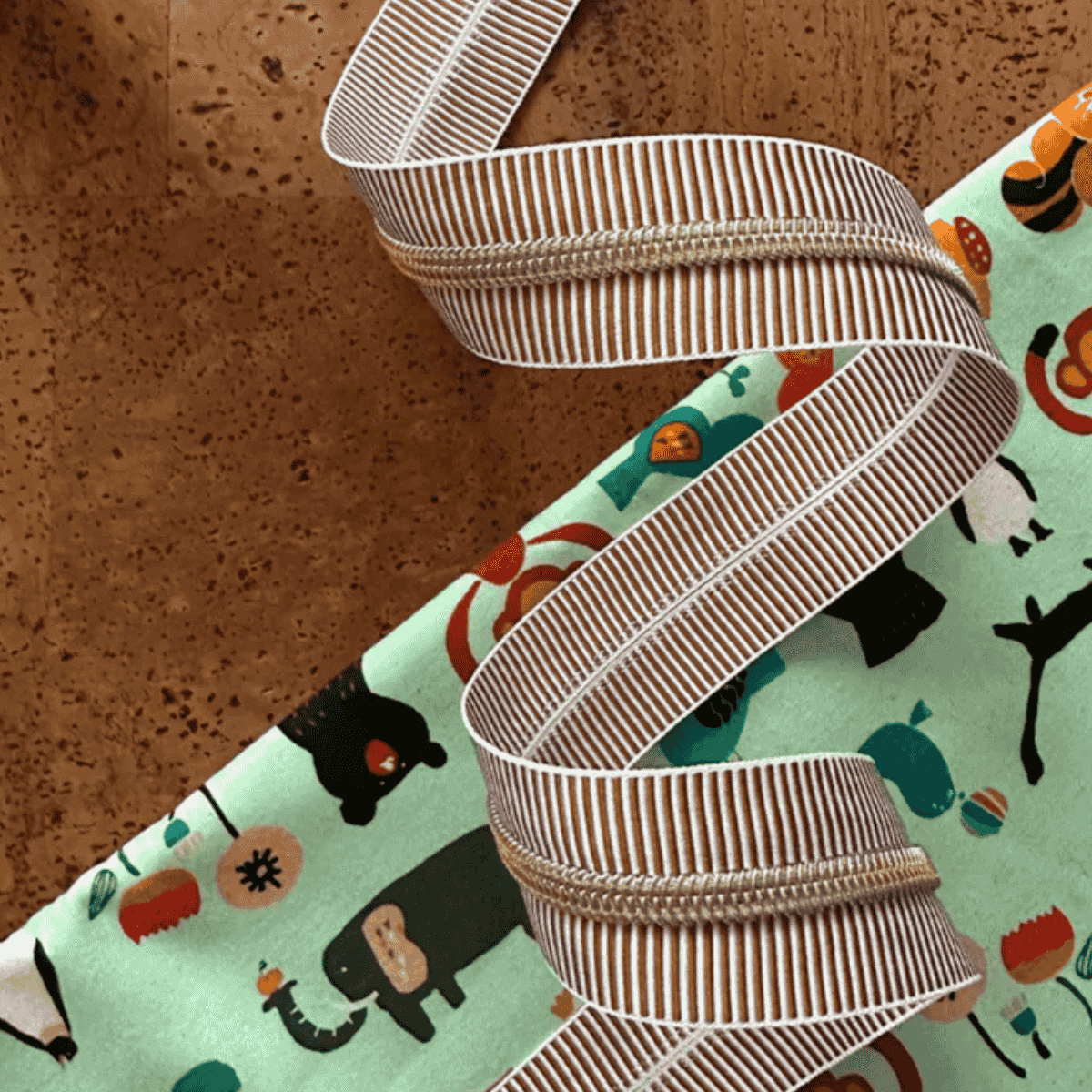 Zipper Tape - 3yds - Earth Stripe