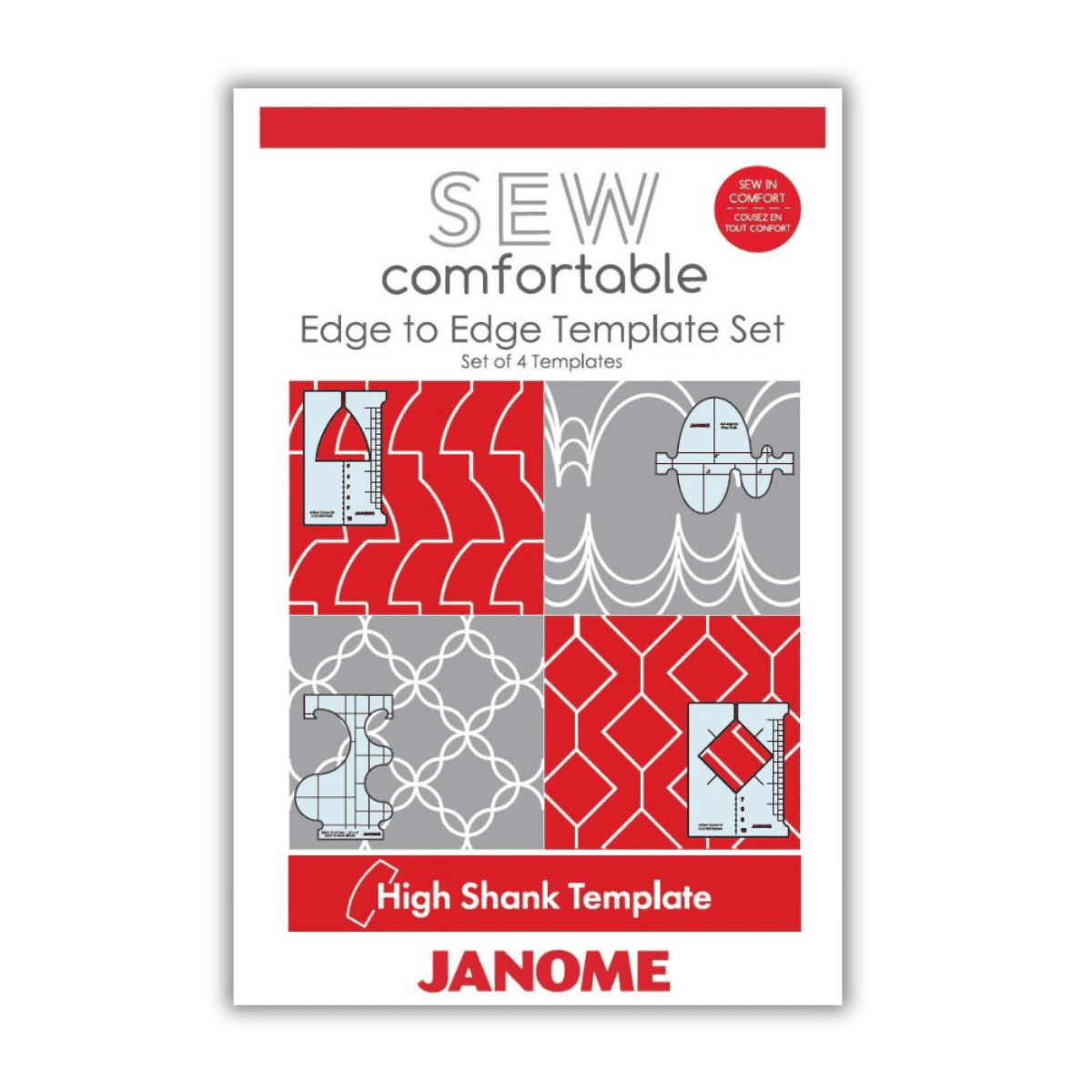 Janome Ruler Work Janome Edge to Edge Ruler Work Quilting Set - High Shank Machines ...