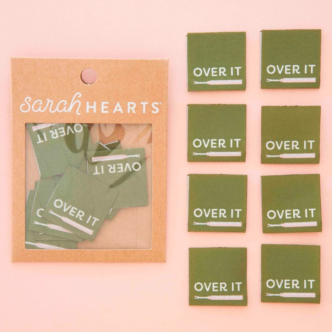 Sarah Hearts - Woven Labels - Over It