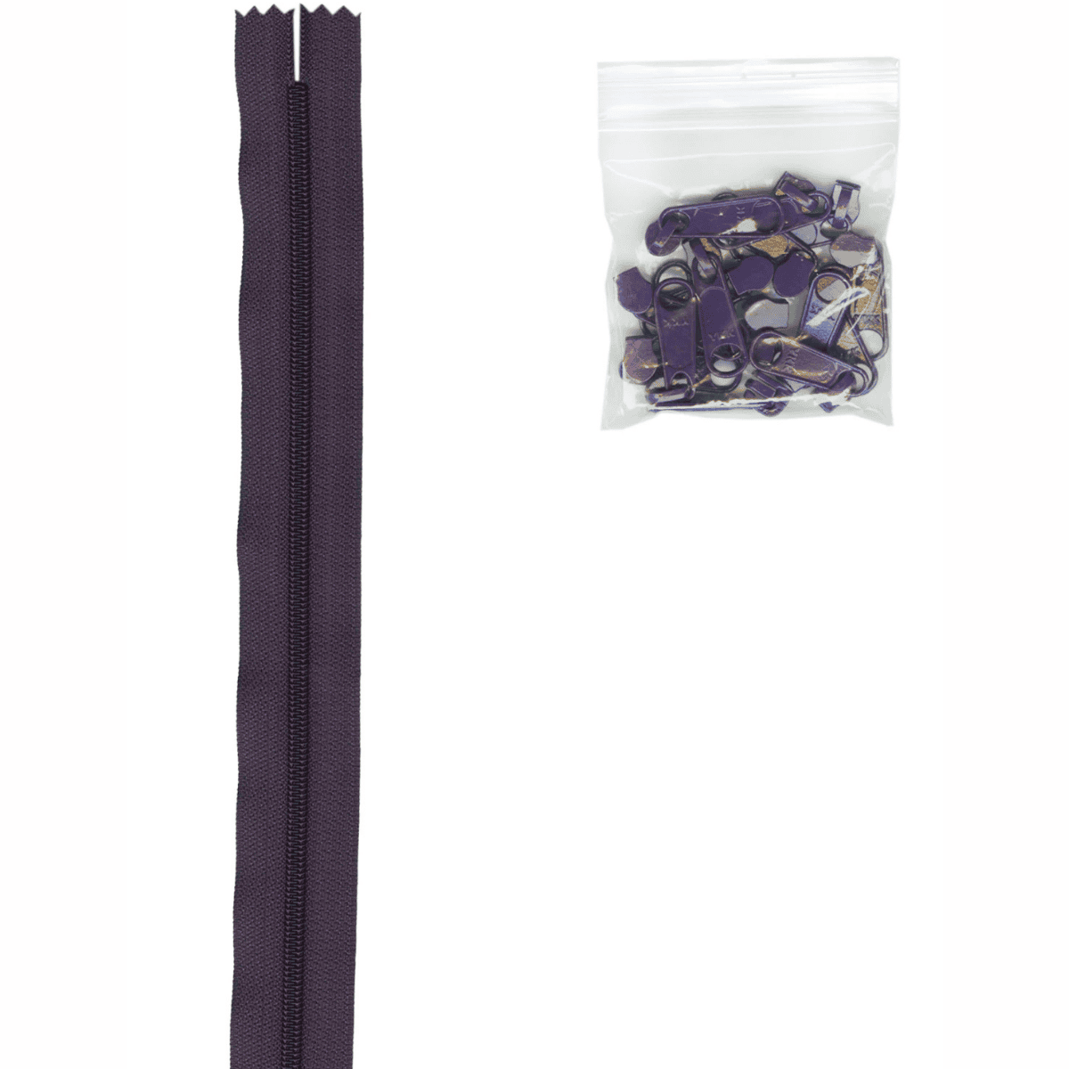 Zipper by the Yard - Eggplant