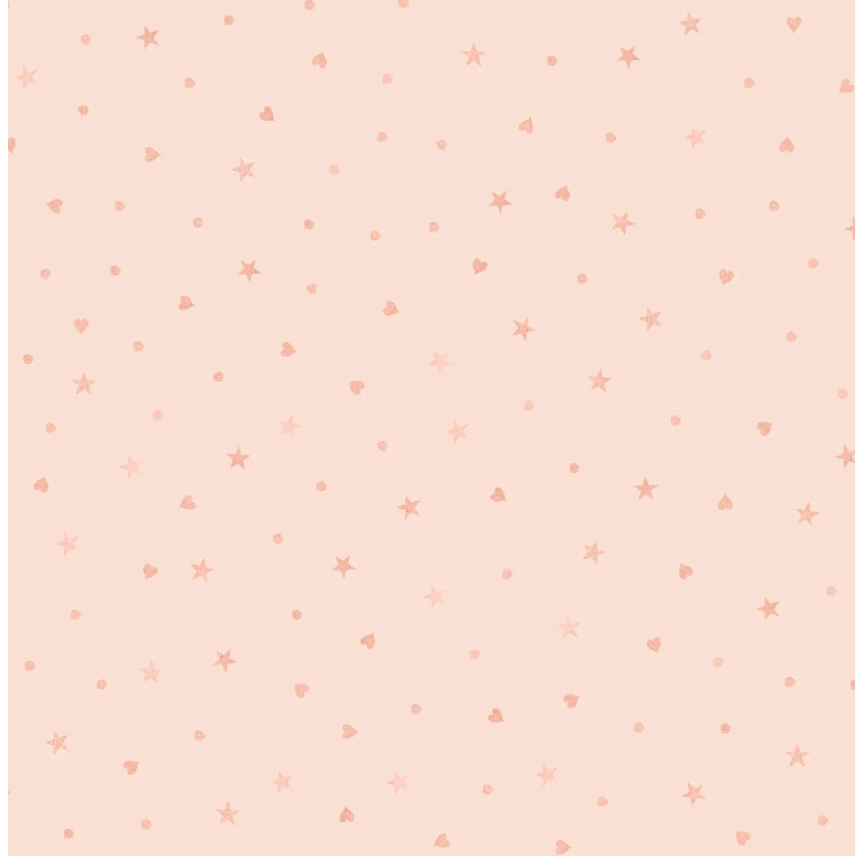 First Impression Flannel - Ditsy Stars and Hearts - Pink