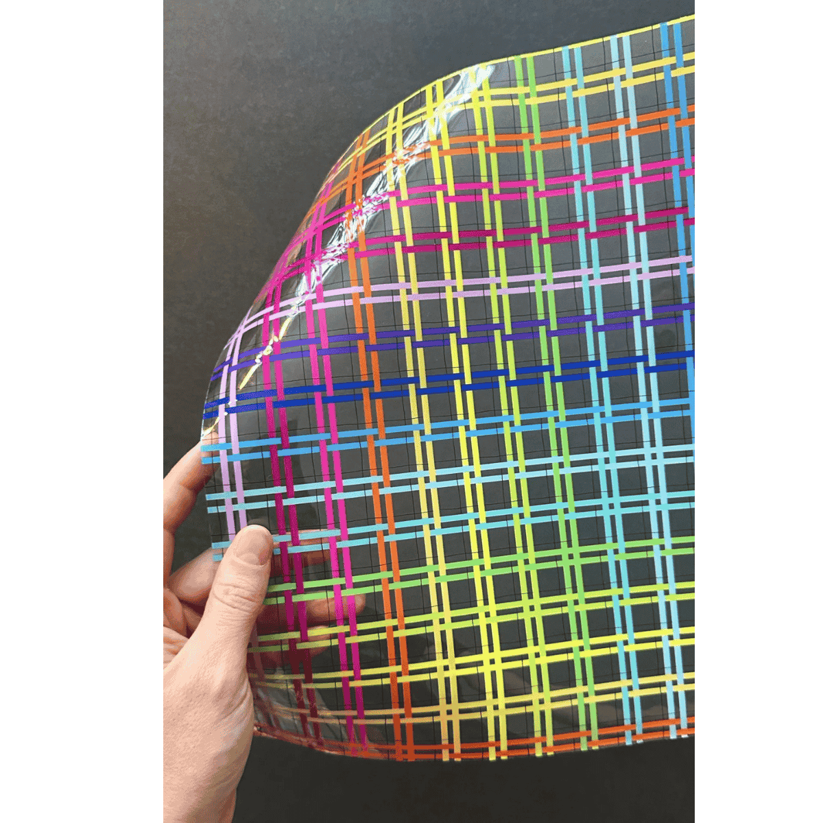 Clear Vinyl - Rainbow Plaid