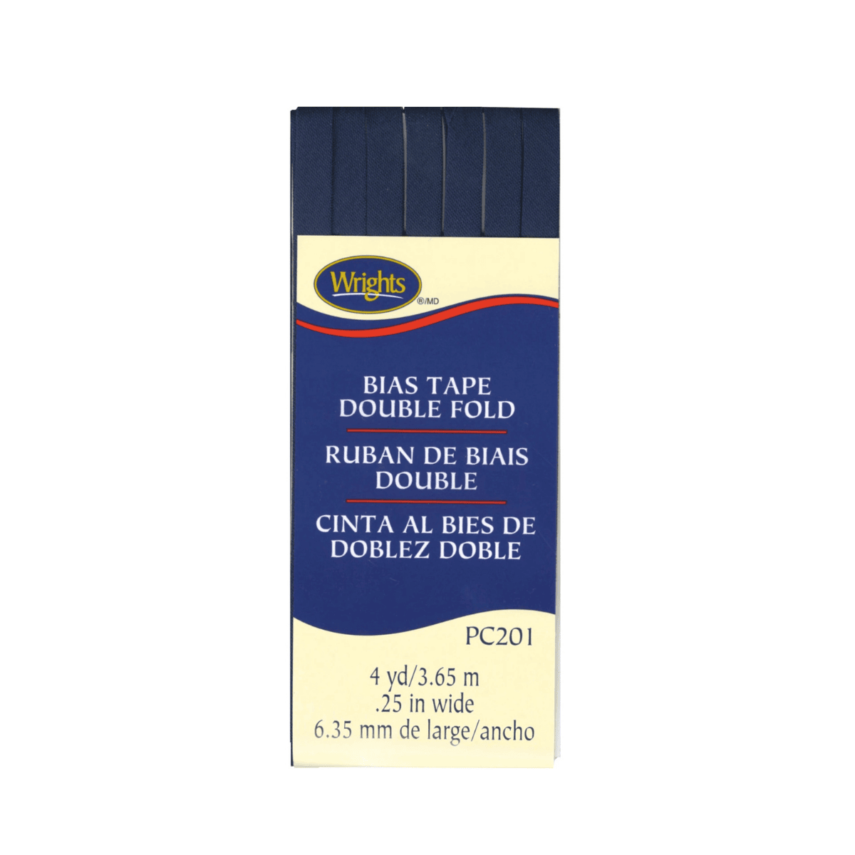 1/4" wide Double Fold Bias Tape - 4 yards - Navy