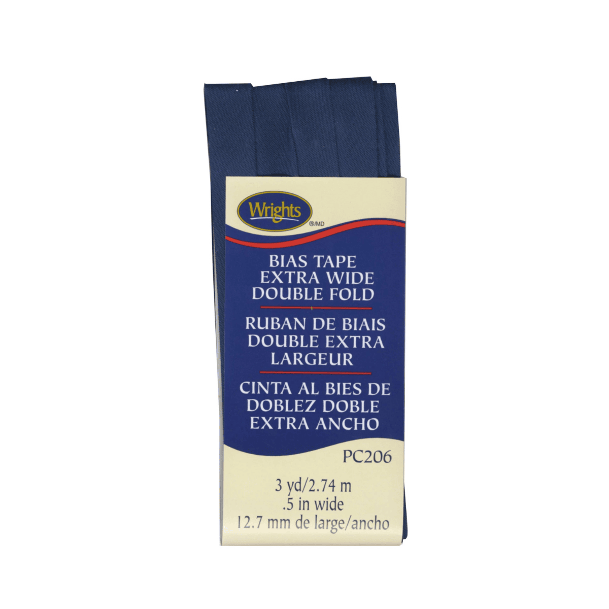1/2" Extra Wide Double Fold Bias Tape - 3 yds - Navy