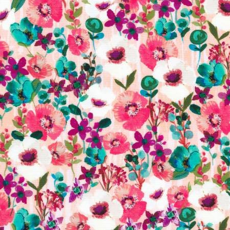 One Yard Cuts - Artful Blooms - Florals - Flamingo  