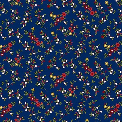 Old Glory - Floral Vine - Navy 