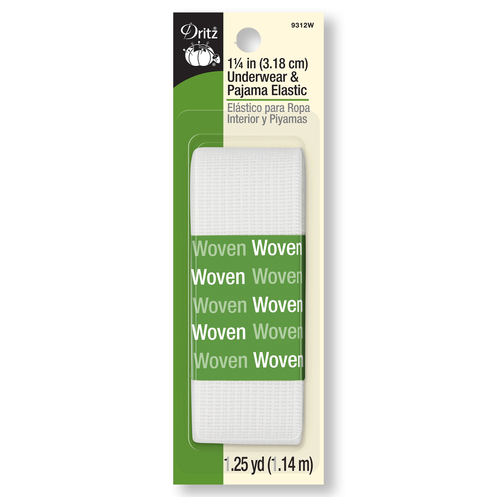 1-1/4"  White Underwear & Pajama Elastic - 1-1/4 yards