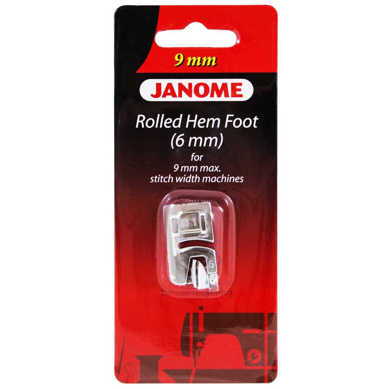 Janome 6mm Rolled Hem Foot - 9mm machines