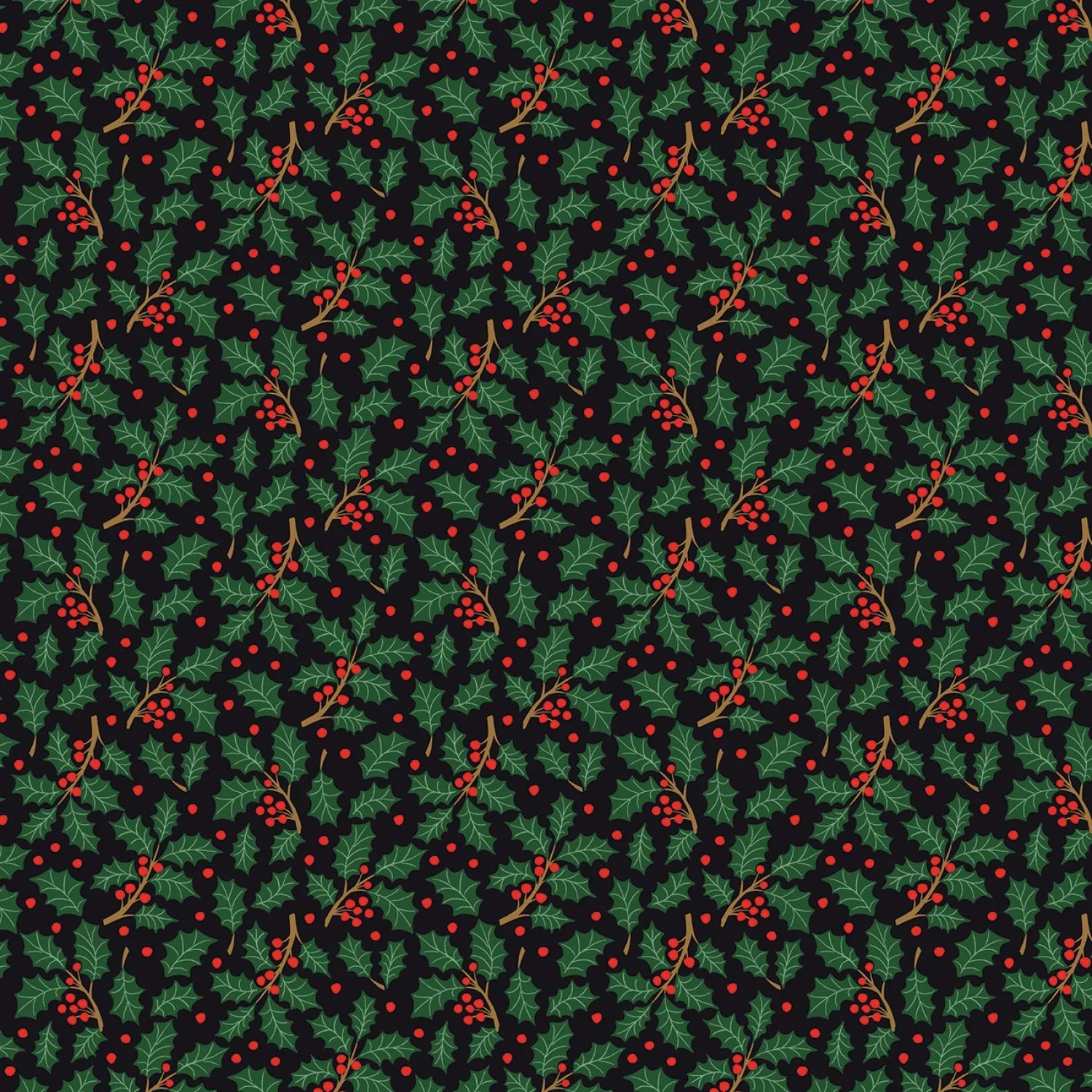 All is Bright - Holly - Black