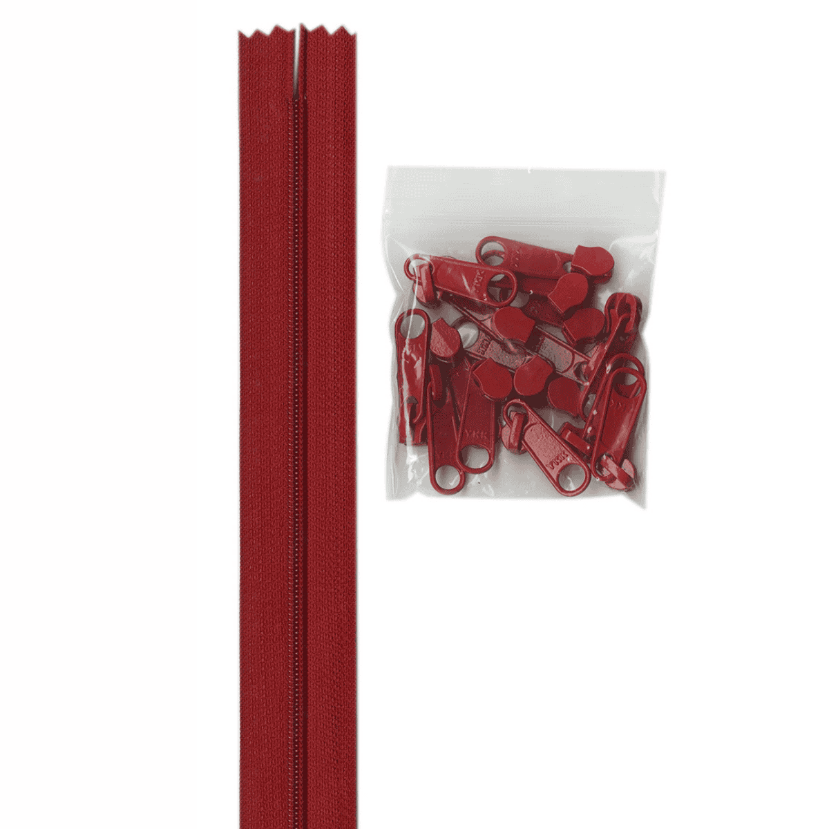 Zipper by the Yard - Hot Red