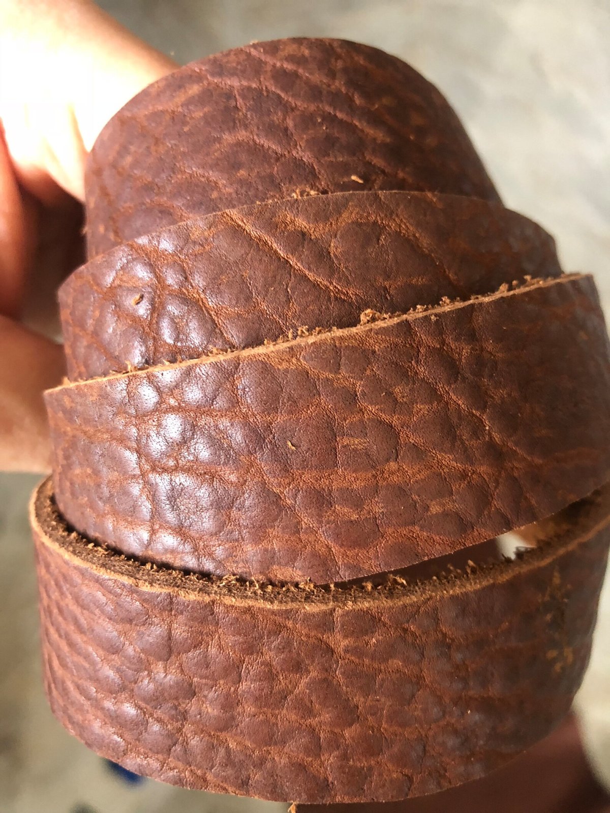 Leather Strapping 1" - Bison Brown