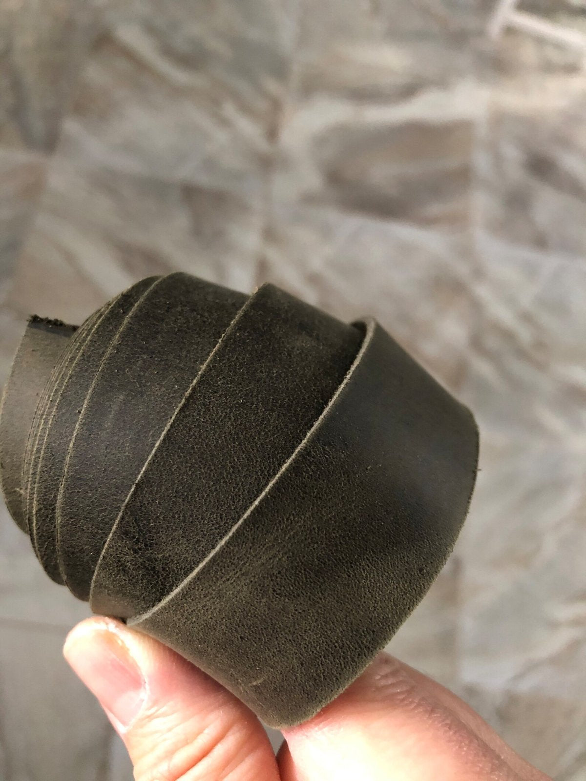 Leather Strapping 1" - Distressed Marine Green