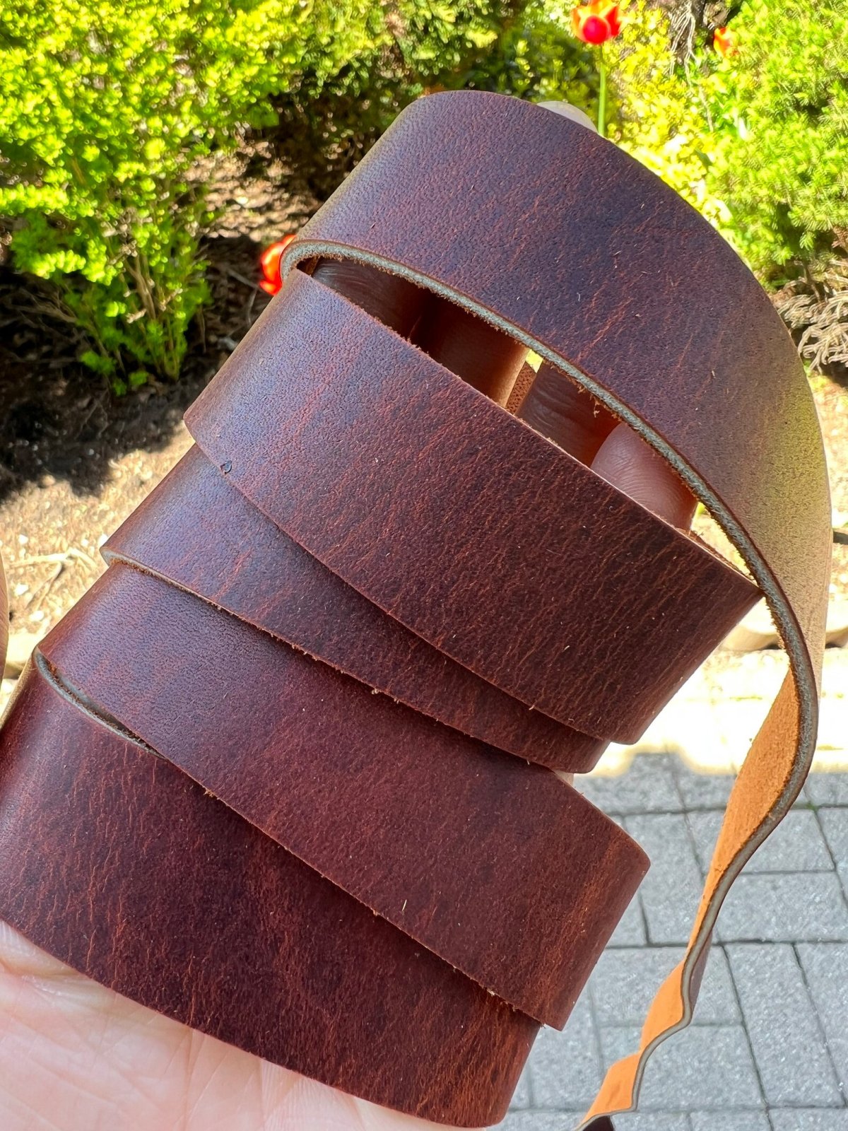 Leather Strapping 1" - Dark Cognac