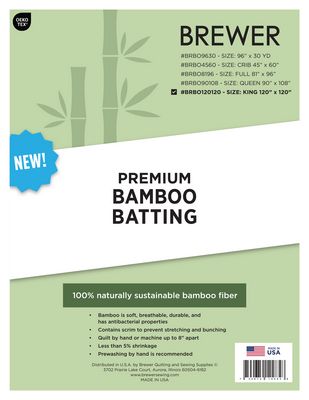 Bamboo Batting - King Size - 120" x 120"