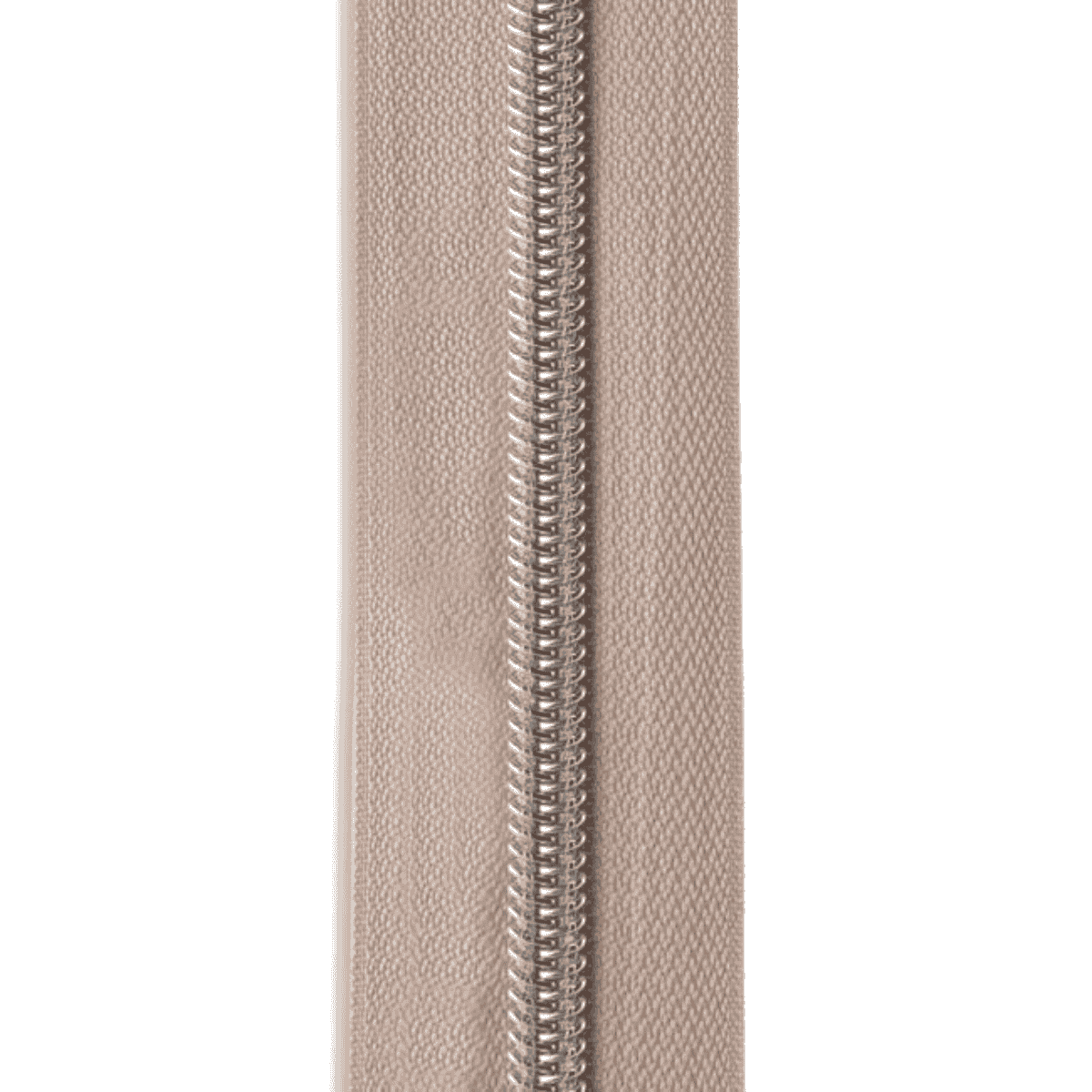 #5 Metallic Nylon Zipper By the Yard - Lt Beige