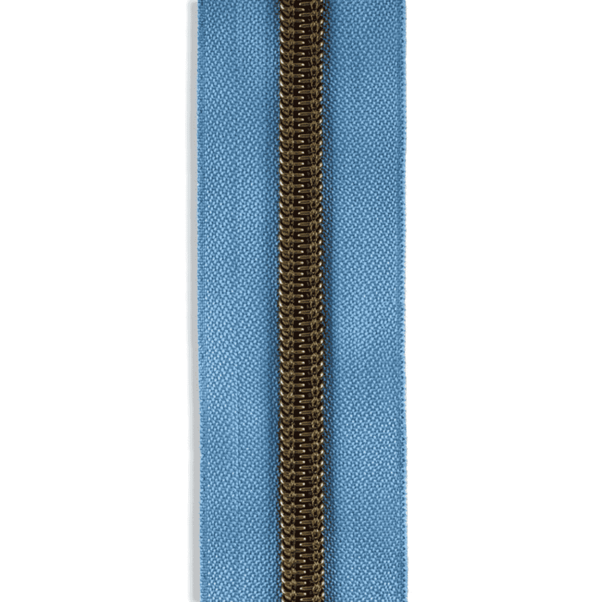 #5 Metallic Nylon Zipper By the Yard - Light Blue