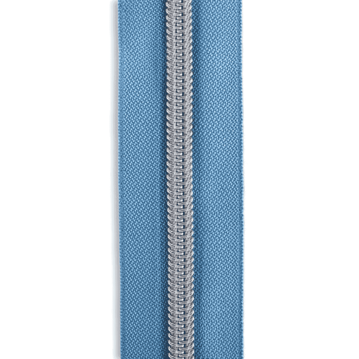 #5 Metallic Nylon Zipper By the Yard - Light Blue