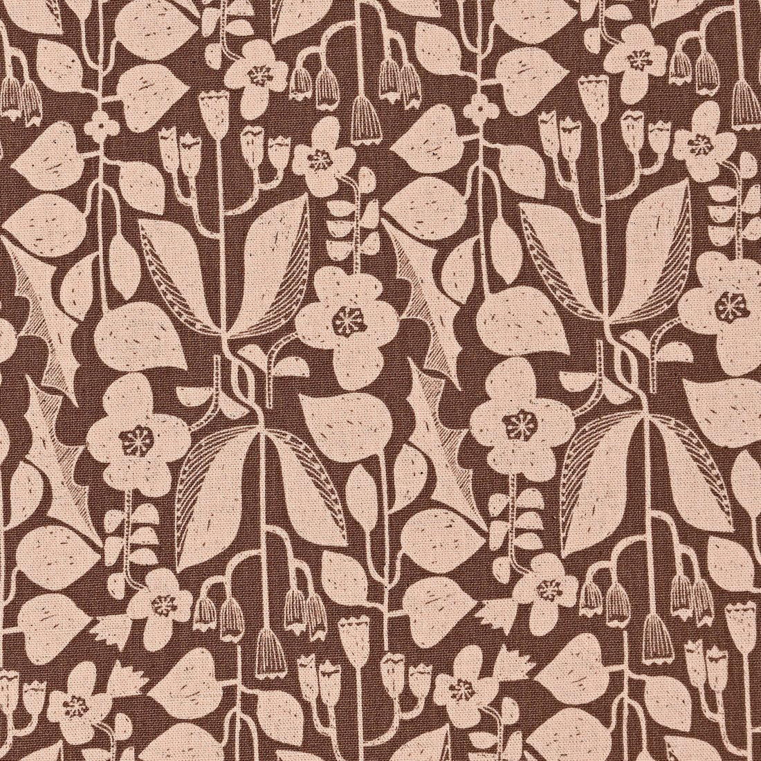 Linnea - Botanical - Brown/Pink Canvas 