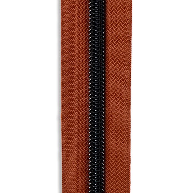 #5 Metallic Nylon Zipper By the Yard - Cinnamon