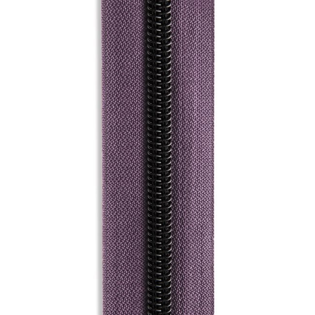 #5 Metallic Nylon Zipper By the Yard - Grape