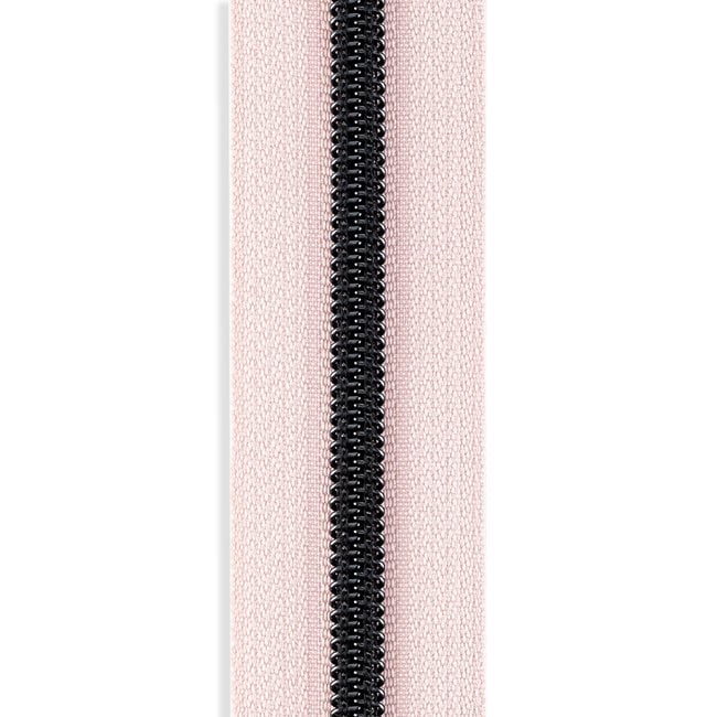 #5 Metallic Nylon Zipper By the Yard - Light Pink