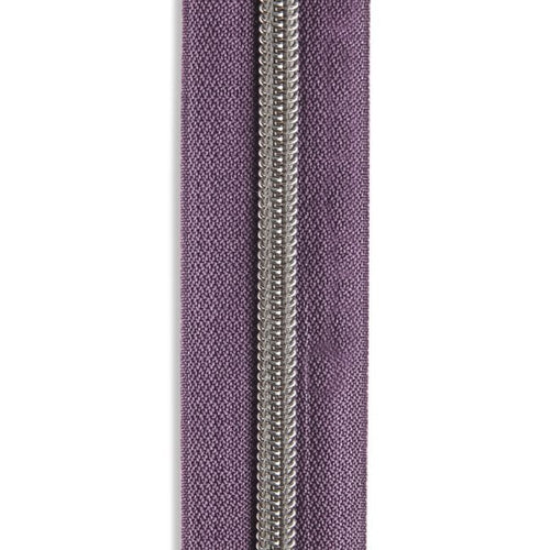 #5 Metallic Nylon Zipper By the Yard - Grape